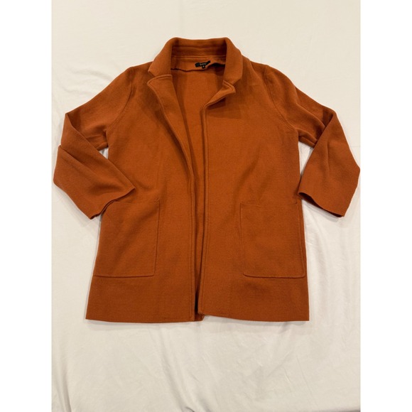 Quince Womens Organic Cotton Knit Blazer Ginger Orange Cardigan SHWDC01 Size S - Picture 3 of 13